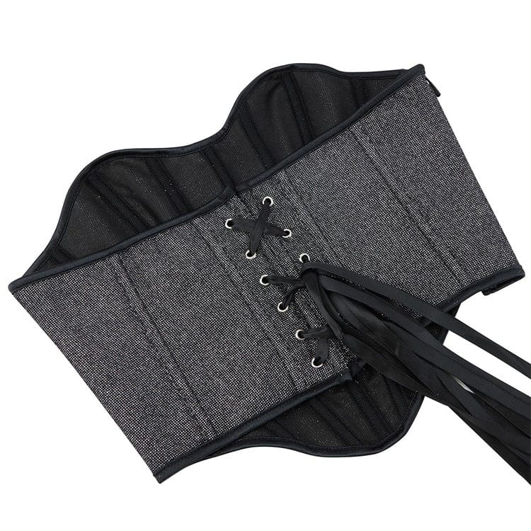 Kobine Women's Gothic Side Zipper Lace-up Overbust Corset