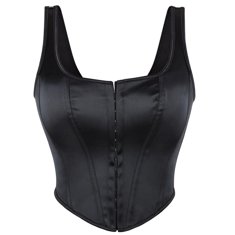 Kobine Women's Gothic Single-breasted Solid Color Overbust Corset
