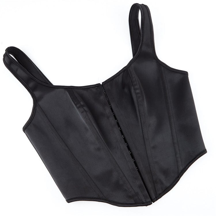 Kobine Women's Gothic Single-breasted Solid Color Overbust Corset