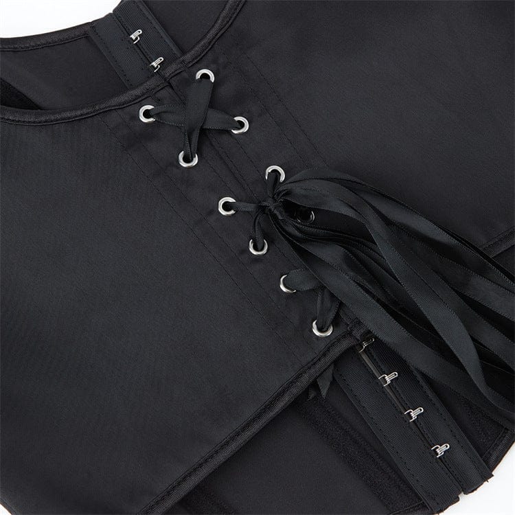 Kobine Women's Gothic Single-breasted Solid Color Overbust Corset