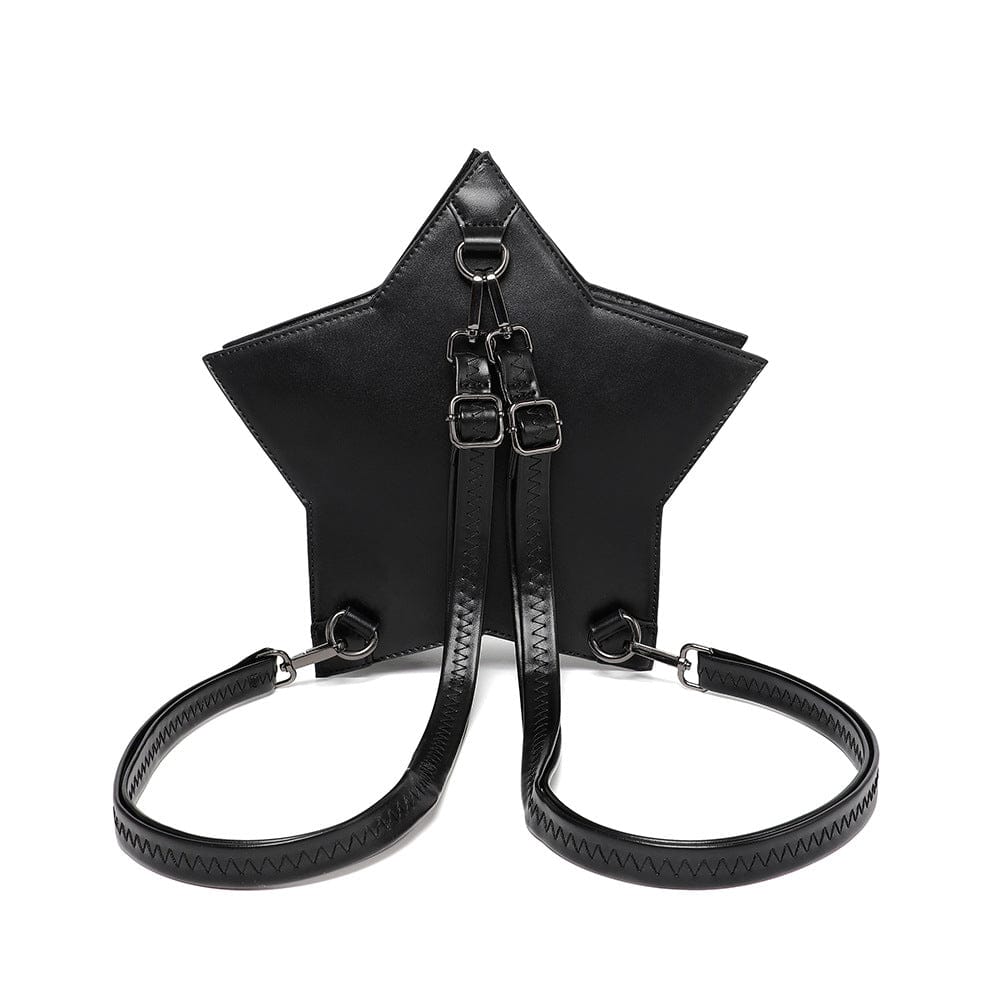 Kobine Women's Gothic Skull Rivet Chained Pentacle Bag
