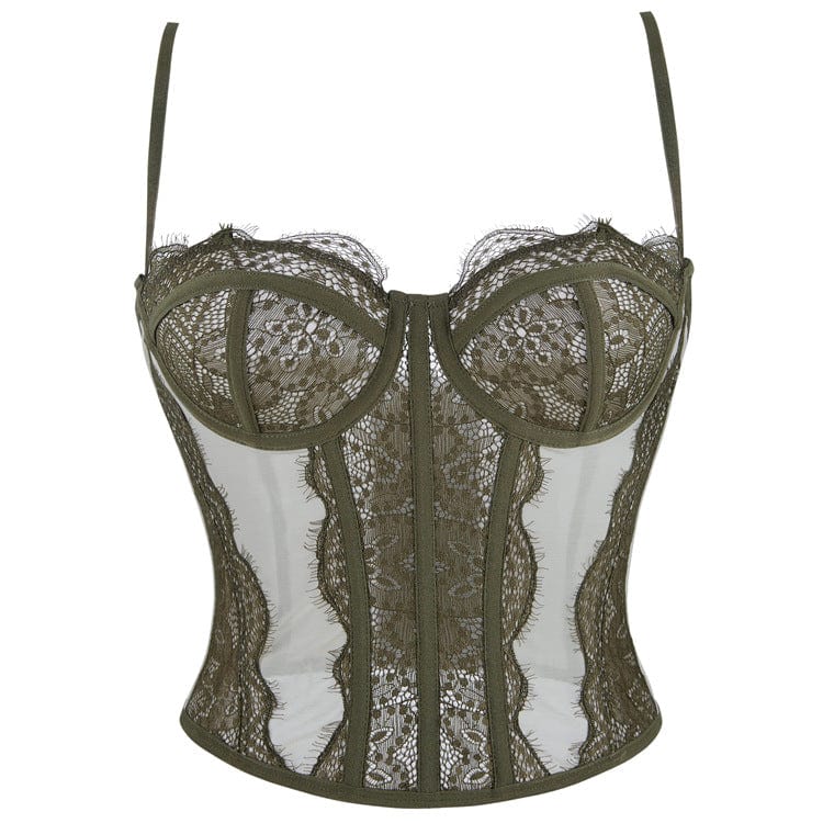 Kobine Women's Gothic Solid Color Lace Bustier
