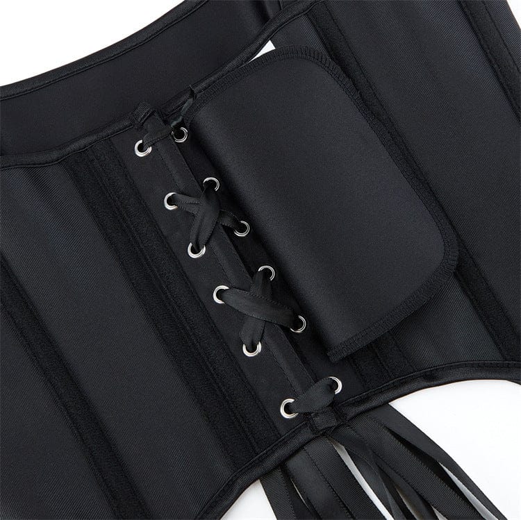 Kobine Women's Gothic Solid Color Lace-up Overbust Corset