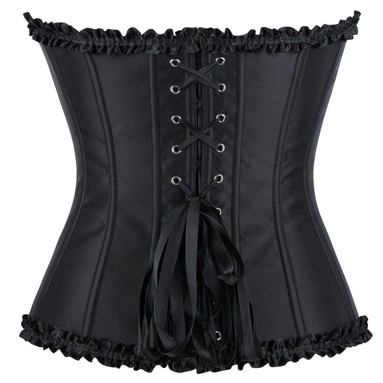 Kobine Women's Gothic Solid Color Trim Overbust Corset
