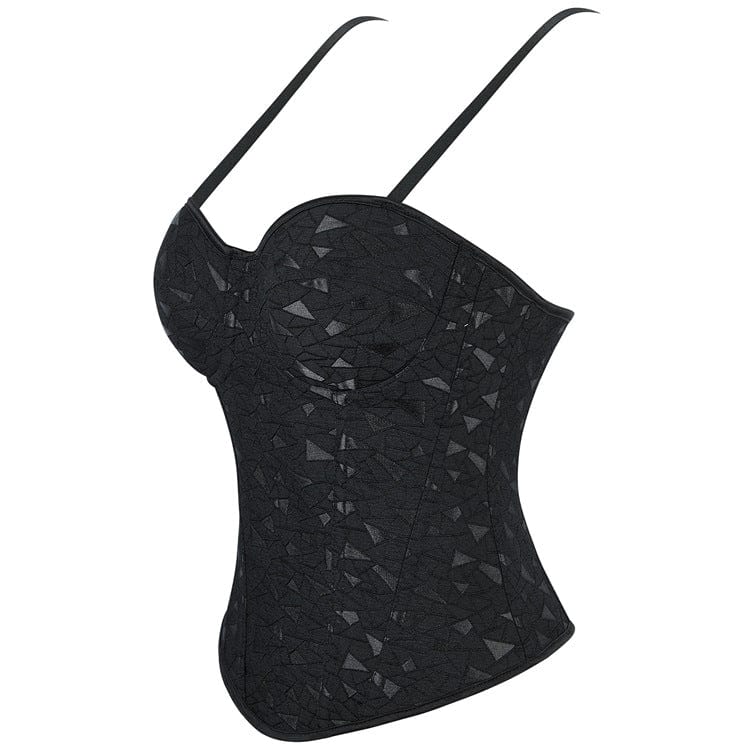 Kobine Women's Gothic Splice Lace-up Overbust Corset