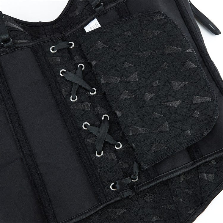 Kobine Women's Gothic Splice Lace-up Overbust Corset