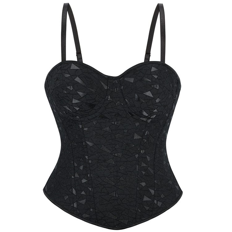 Kobine Women's Gothic Splice Lace-up Overbust Corset