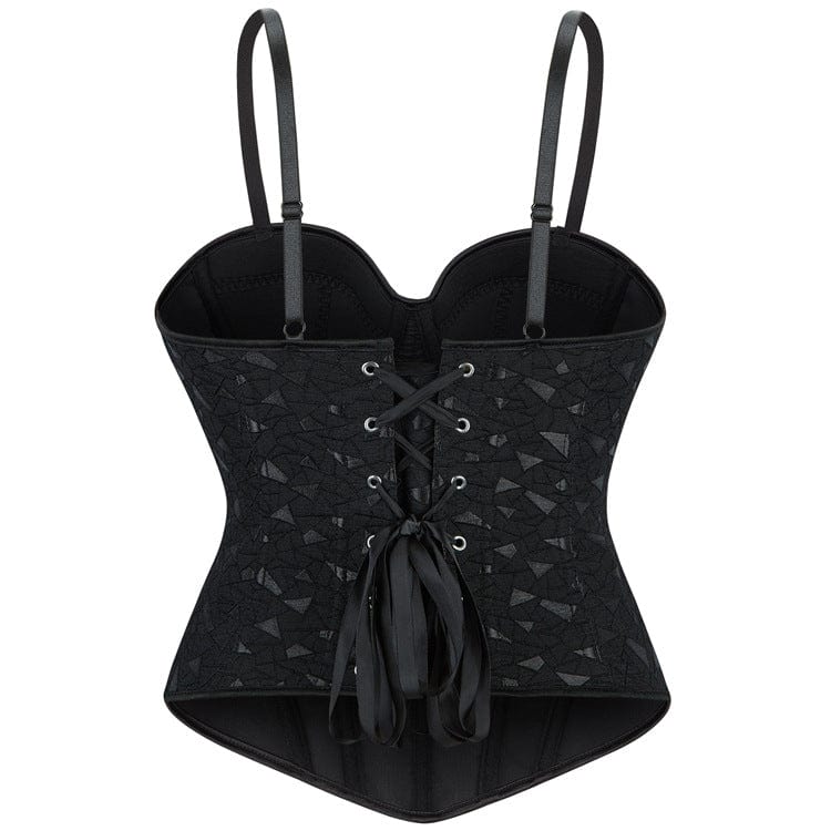 Kobine Women's Gothic Splice Lace-up Overbust Corset