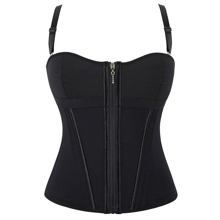 Kobine Women's Gothic Zip Slip Overbust Corset