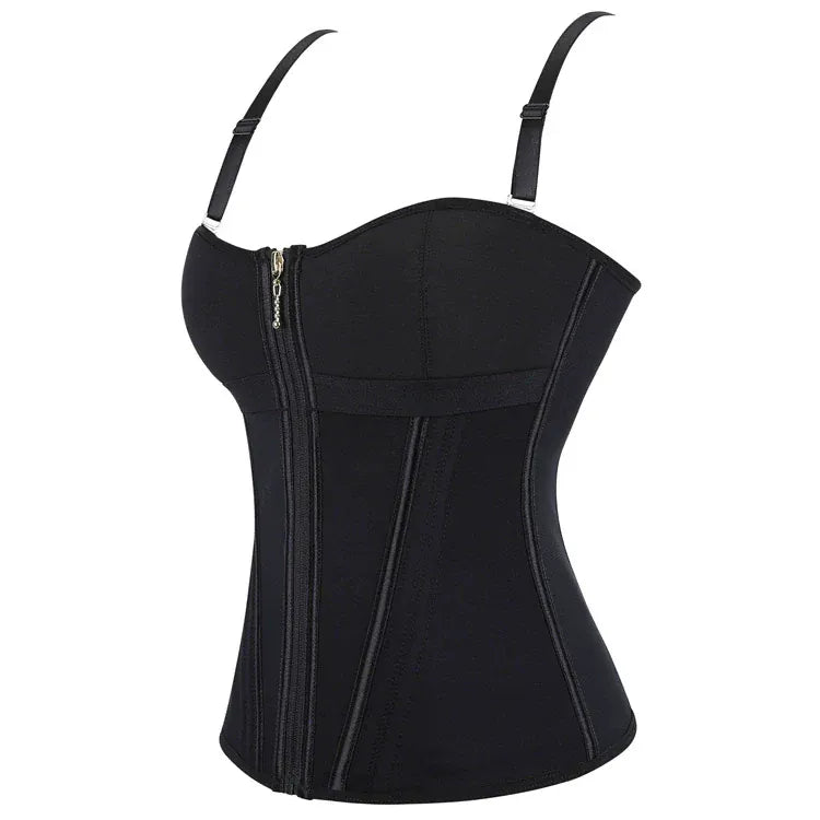 Kobine Women's Gothic Zip Slip Overbust Corset