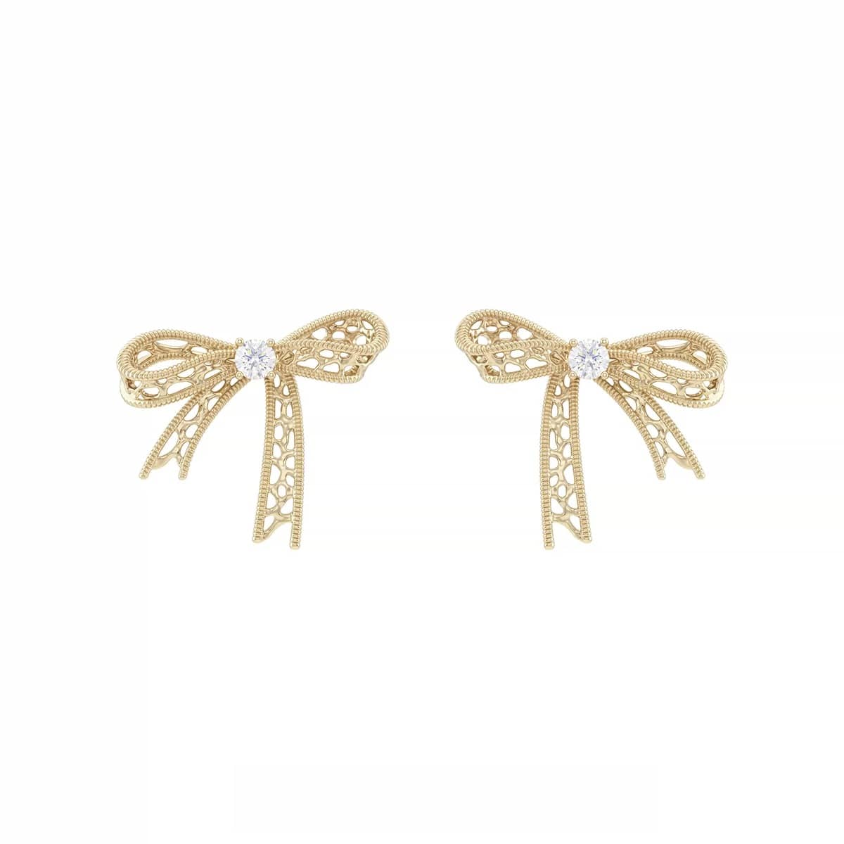 Kobine Women's Grunge Asymmetric Bowknot Earrings