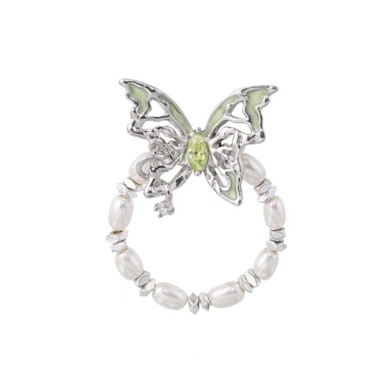 Kobine Women's Grunge Butterfly Elastic Ring