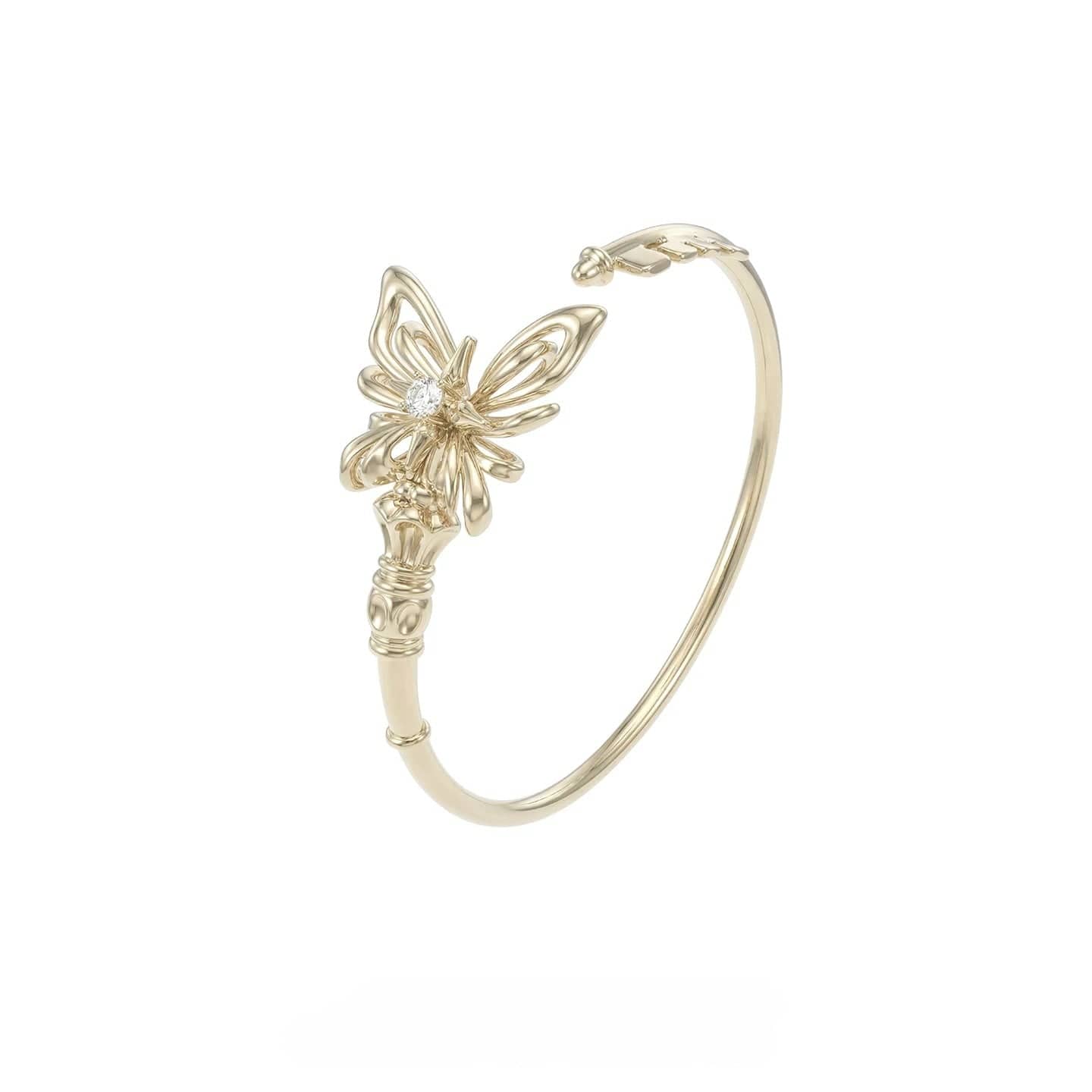 Kobine Women's Grunge Butterfly Key Open Design Bracelet