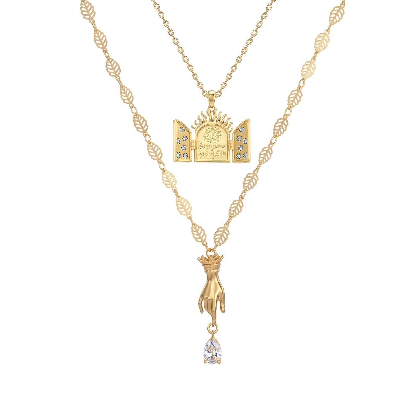 Kobine Women's Grunge Door Hand Layered Necklace