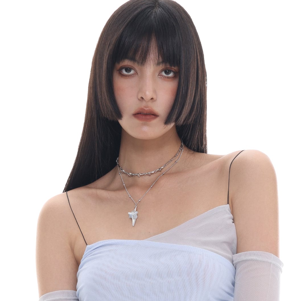 Kobine Women's Grunge Star Double Layer Necklace