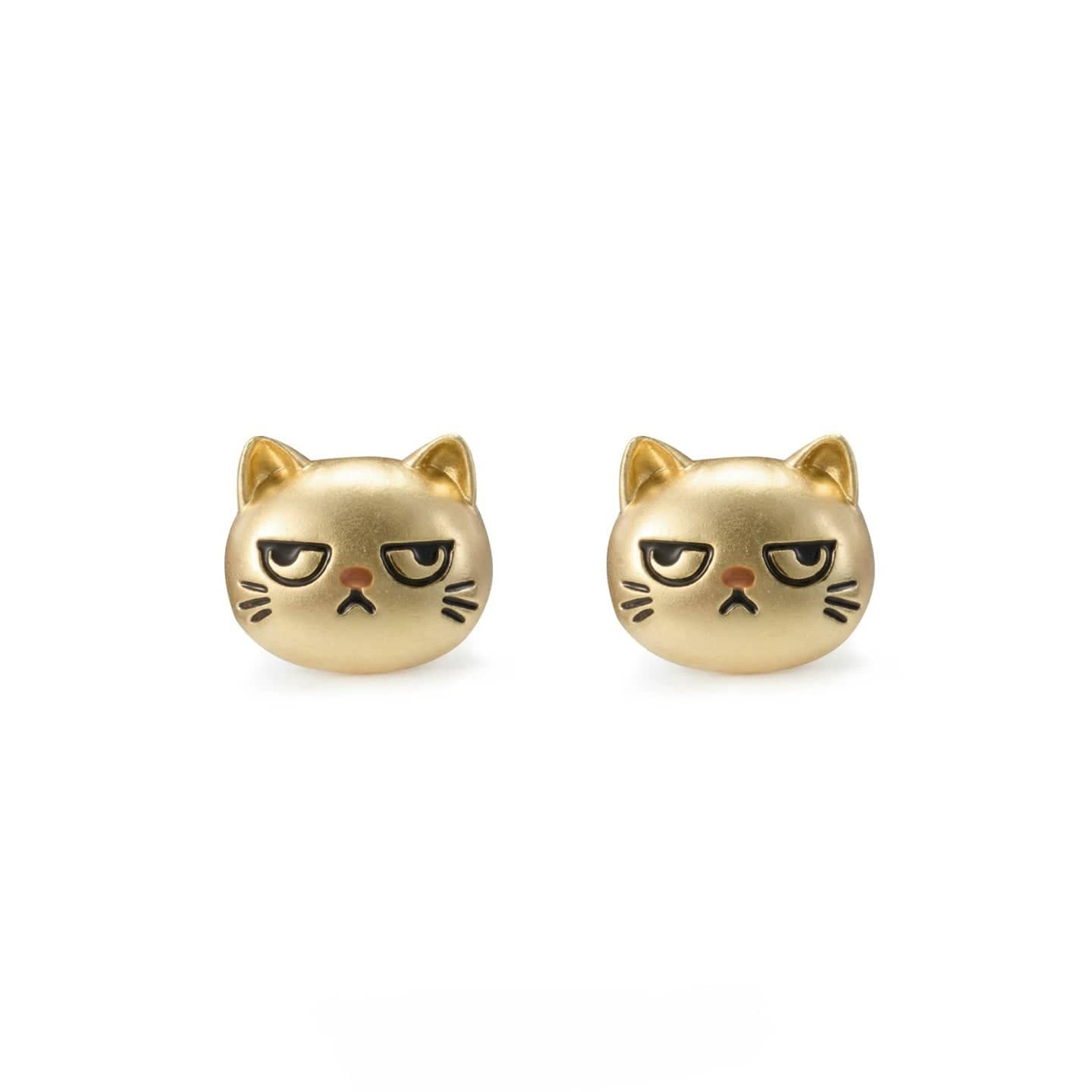 Kobine Women's Grunge Unhappy Cat Earrings