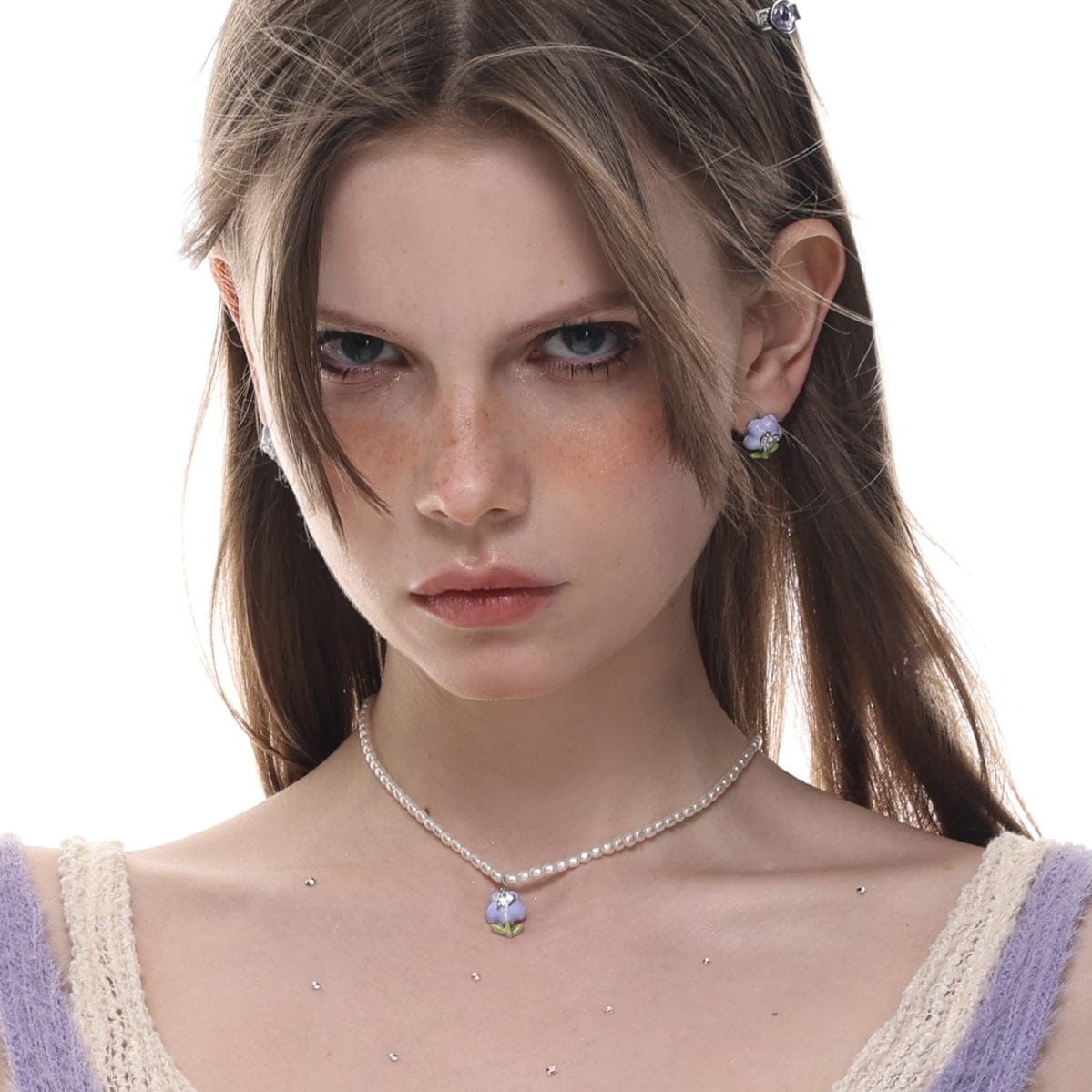 Kobine Women's Lolita Colorful Tulip Pearl Necklace