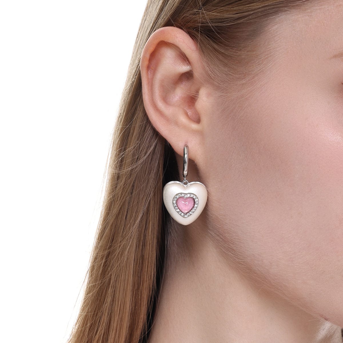 Kobine Women's Lolita Diamante Heart Earrings