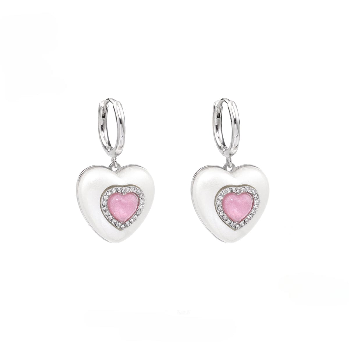Kobine Women's Lolita Diamante Heart Earrings