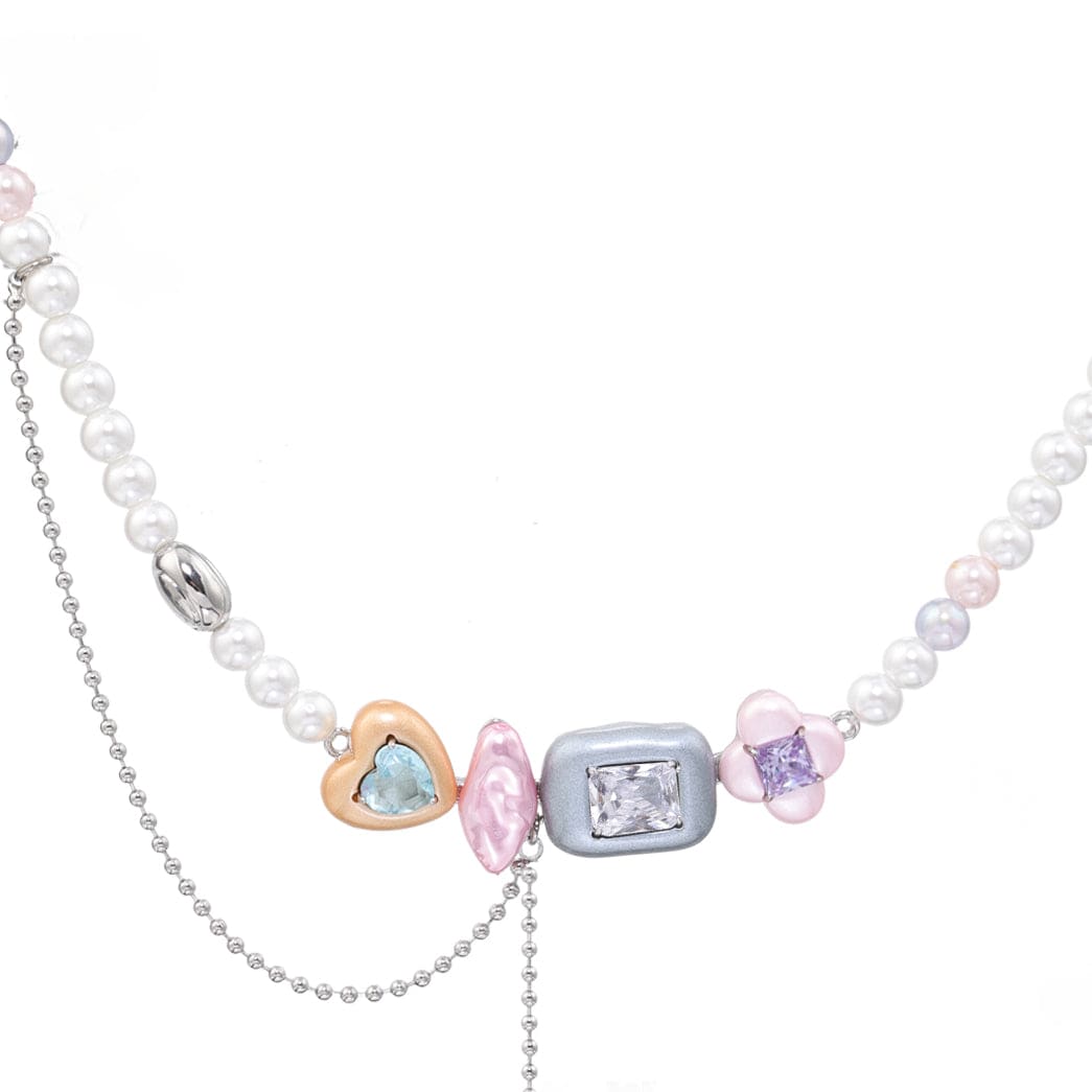 Kobine Women's Lolita Irregular Diamante Pearl Necklace