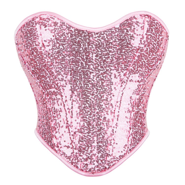 Kobine Women's Lolita Sequin Sparkled Overbust Corset