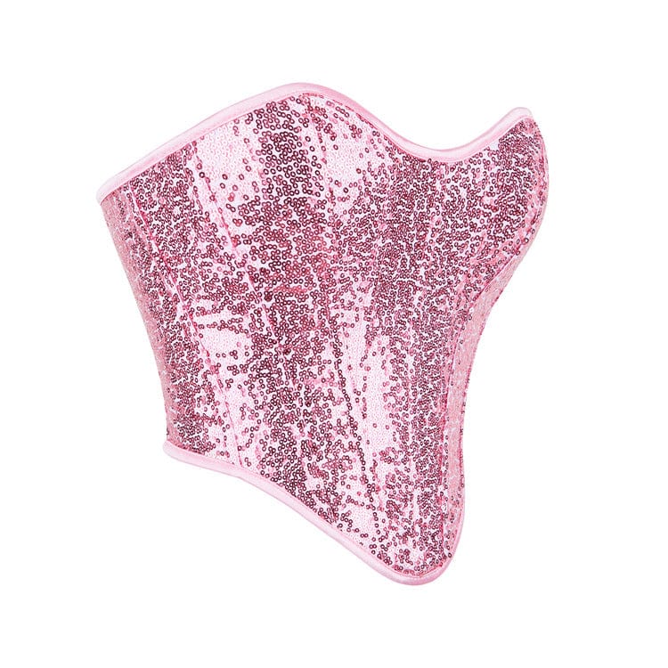 Kobine Women's Lolita Sequin Sparkled Overbust Corset