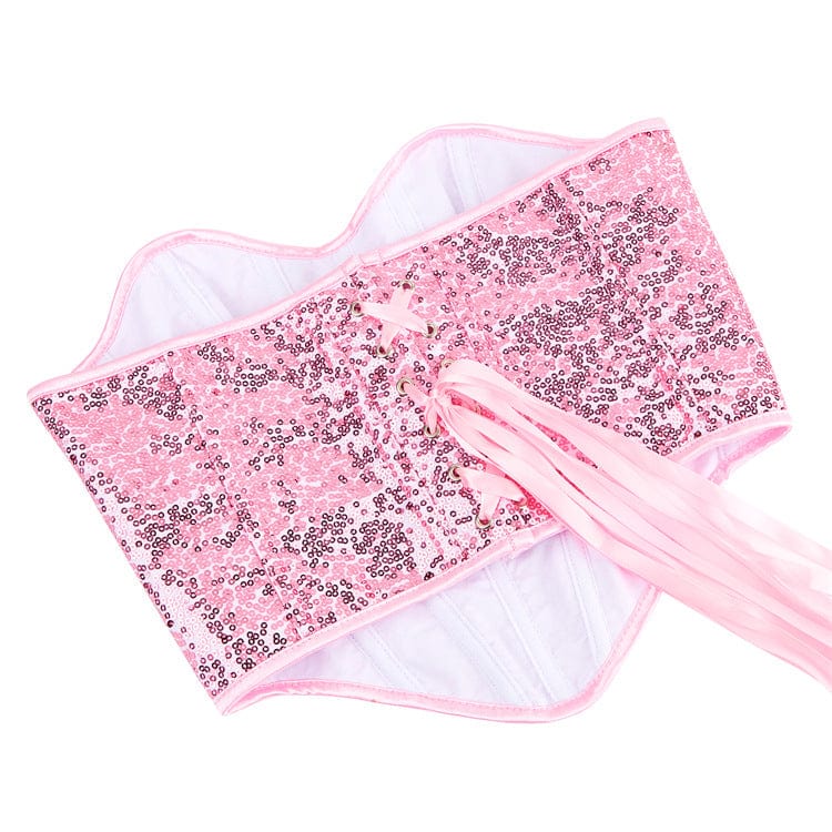 Kobine Women's Lolita Sequin Sparkled Overbust Corset