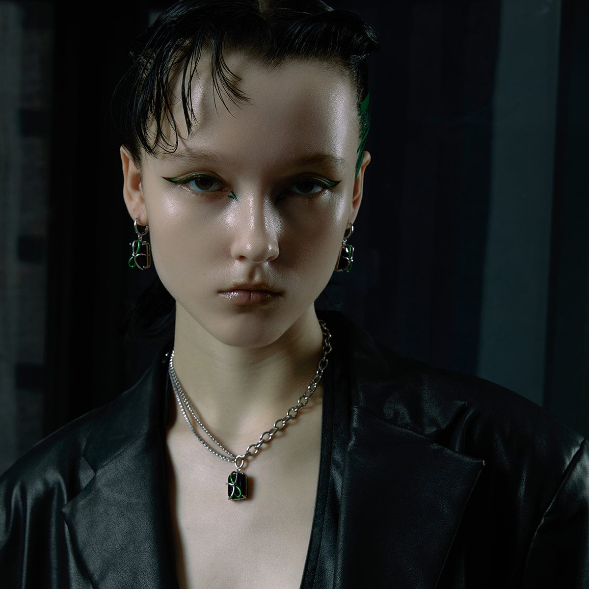 Kobine Women's Punk Bowknot Obsidian Necklace