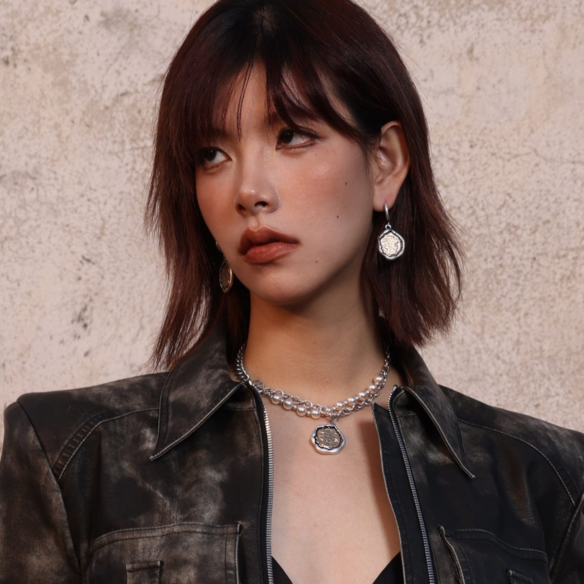 Kobine Women's Punk Cross Contrast Color Earrings