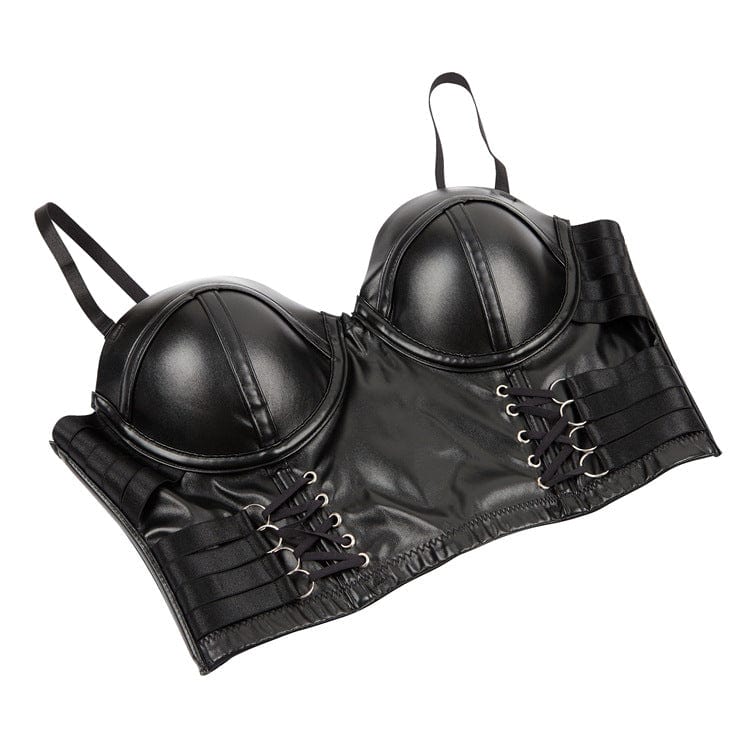 Kobine Women's Punk Faux Leather Bustier
