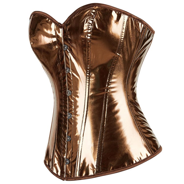 Kobine Women's Punk Glossy Lace-up Overbust Corset