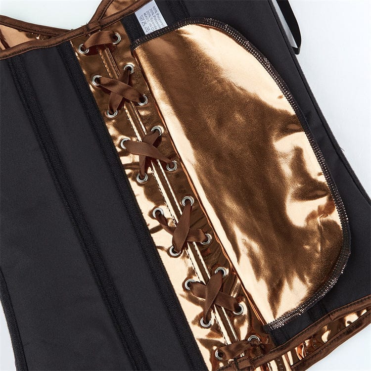 Kobine Women's Punk Glossy Lace-up Overbust Corset