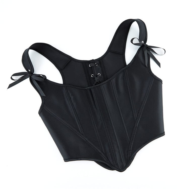 Kobine Women's Punk Lace-up Boned Overbust Corset