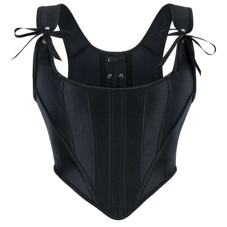 Kobine Women's Punk Lace-up Boned Overbust Corset