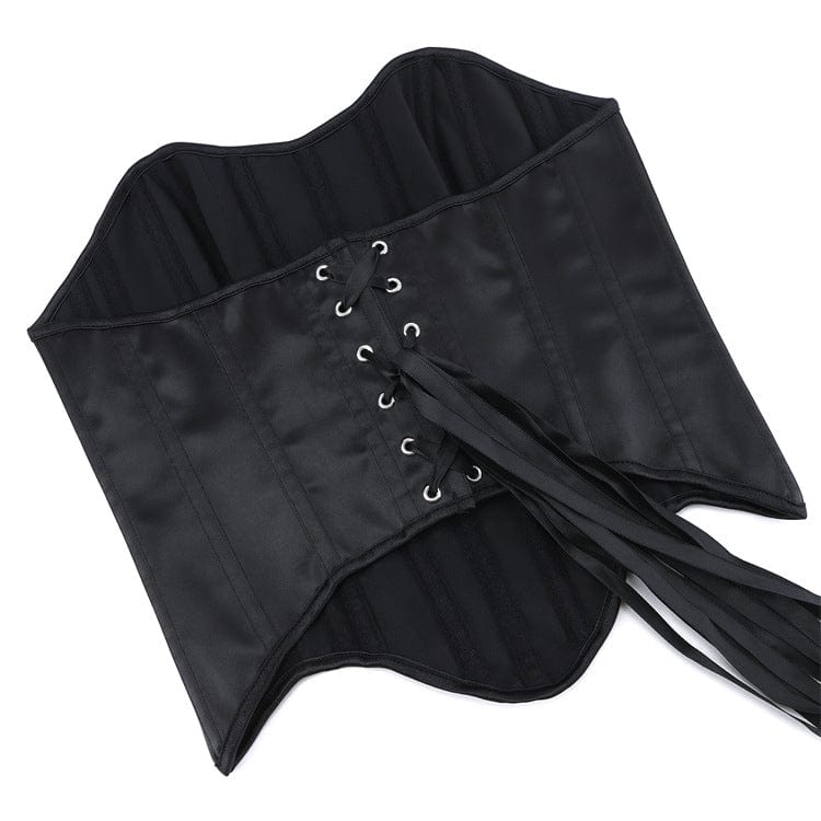 Kobine Women's Punk Lace-up Curved Hem Overbust Corset