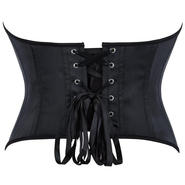 Kobine Women's Punk Lace-up Curved Hem Overbust Corset
