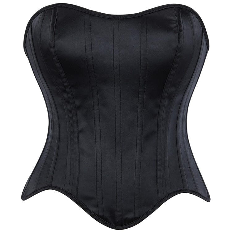 Kobine Women's Punk Lace-up Curved Hem Overbust Corset