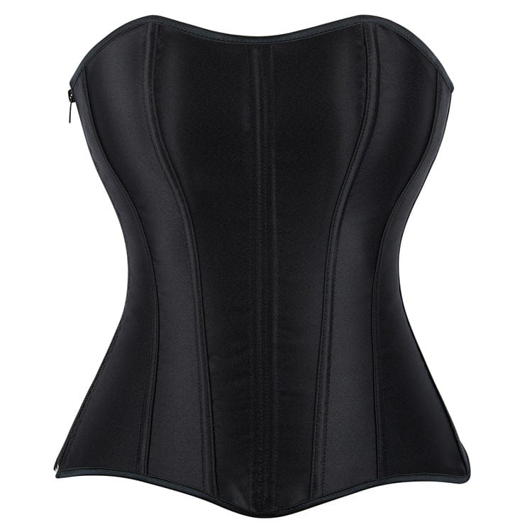Kobine Women's Punk Solid Color Boned Overbust Corset