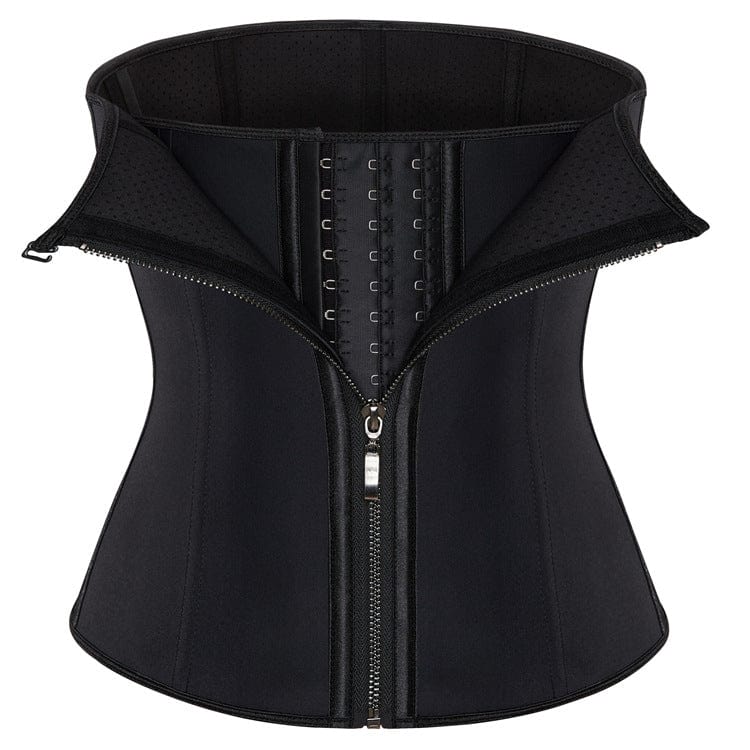 Kobine Women's Punk Solid Color Zipper Overbust Corset