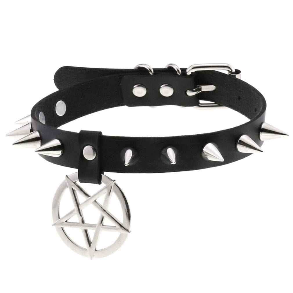 Kobine Women's Punk Star Studded Choker