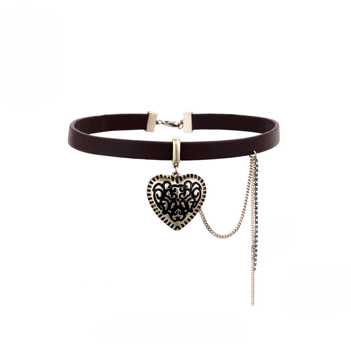 Kobine Women's Punk Tassel Heart Choker