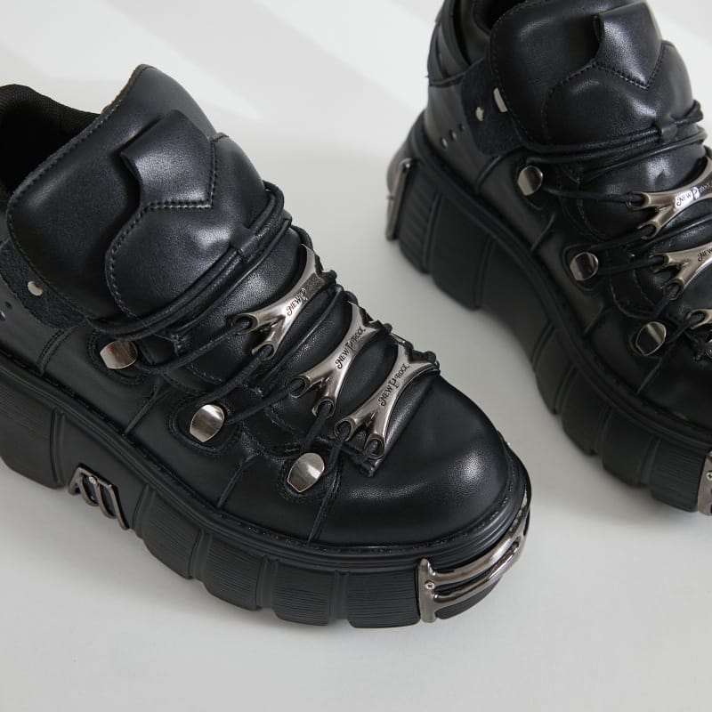 Kobine Women's Punk Velcro Platform Shoes
