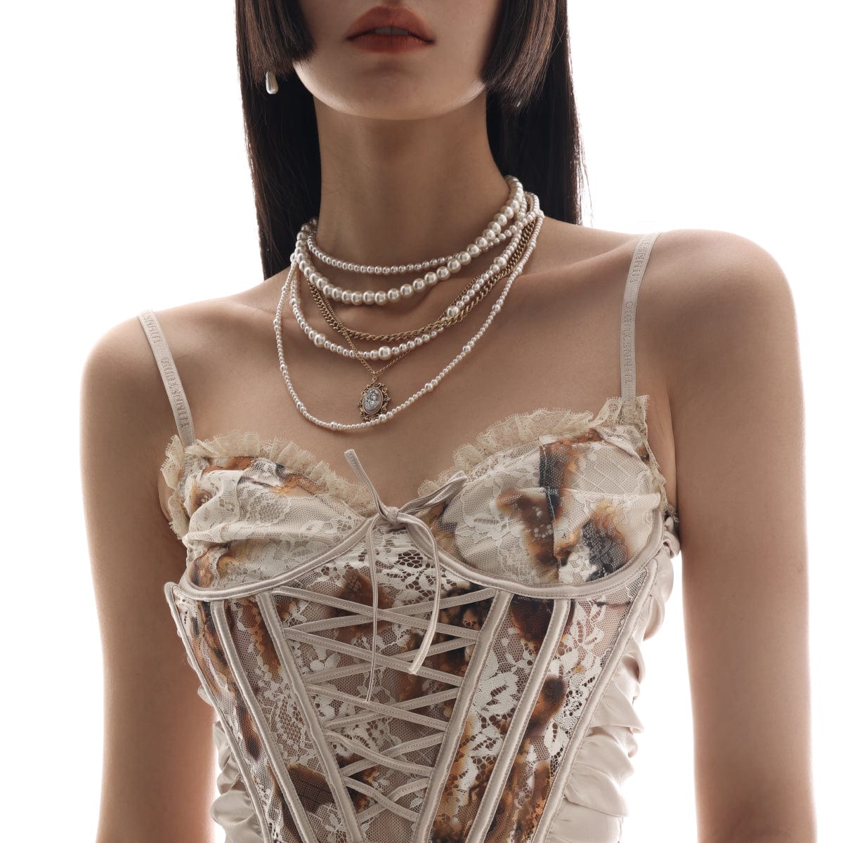 Kobine Women's Punk Vintage Pearl Necklace