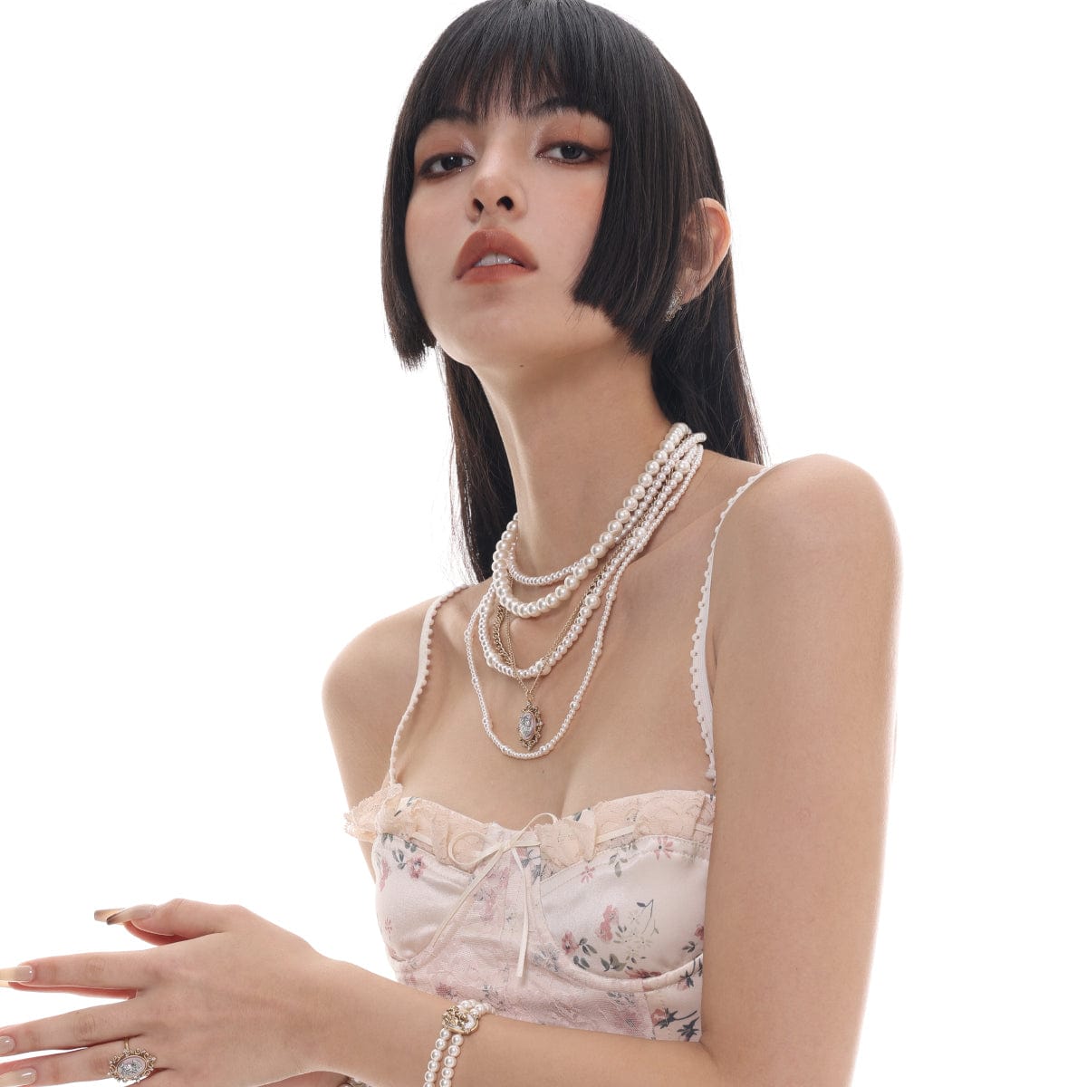 Kobine Women's Punk Vintage Pearl Necklace