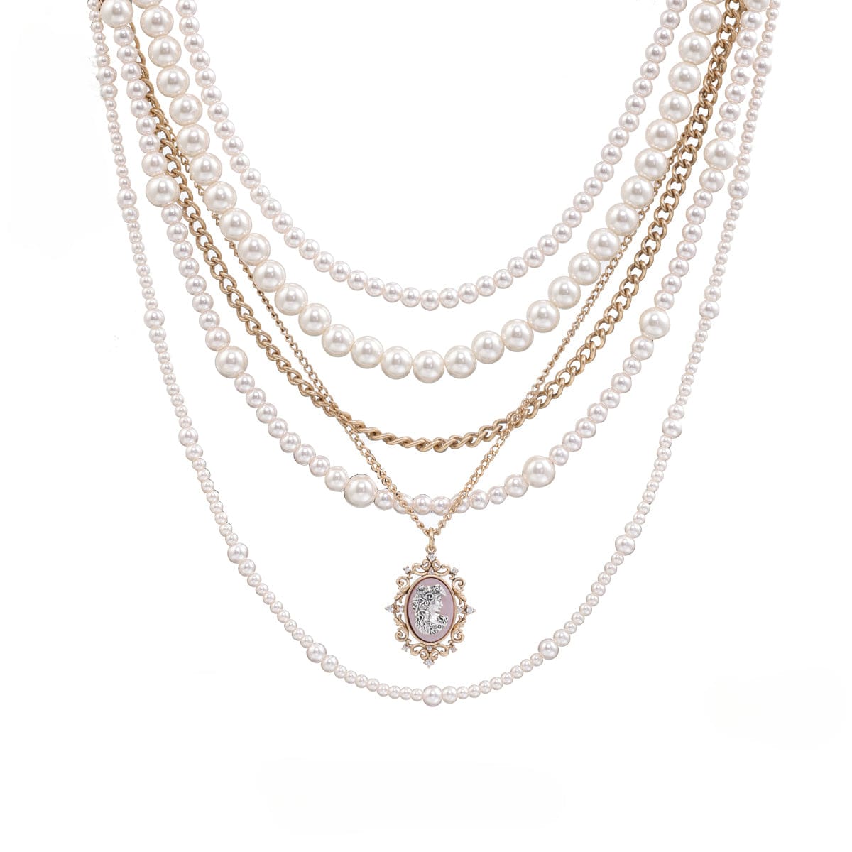 Kobine Women's Punk Vintage Pearl Necklace