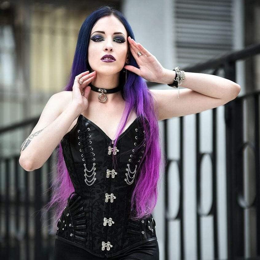 Kobine Women's Vintage Lace-up Jacquard Overbust Corsets