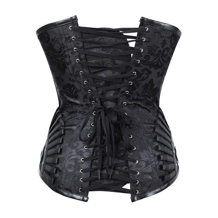 Kobine Women's Vintage Lace-up Jacquard Overbust Corsets