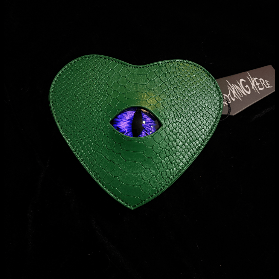 Nothing Here Women's Gothic Devil Eye Bat Wing Heart Bag Green
