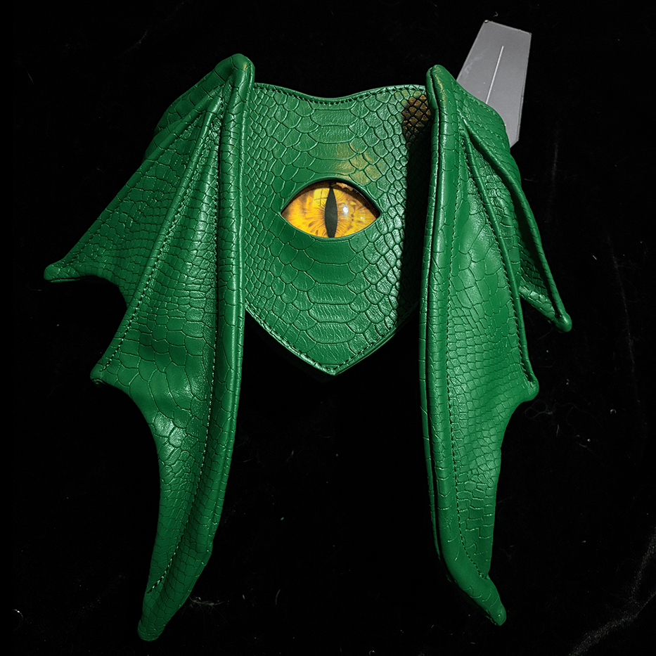 Nothing Here Women's Gothic Devil Eye Bat Wing Heart Bag Green