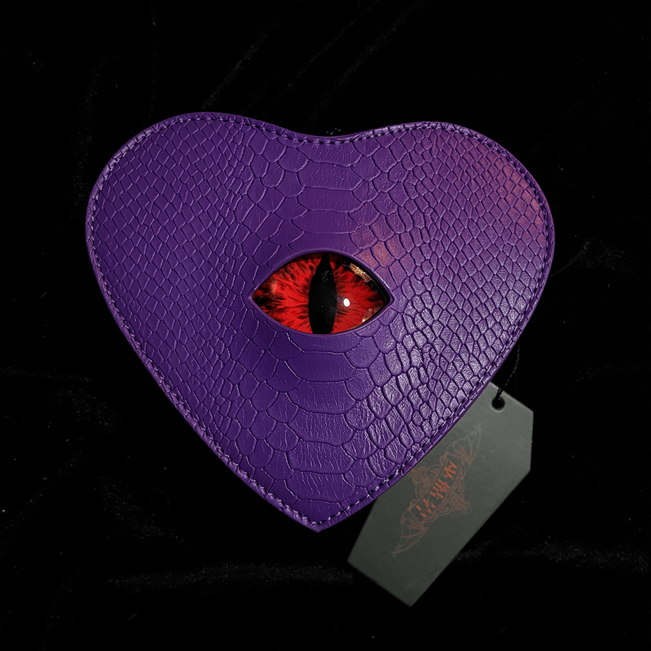 Nothing Here Women's Gothic Devil Eye Bat Wing Heart Bag Purple